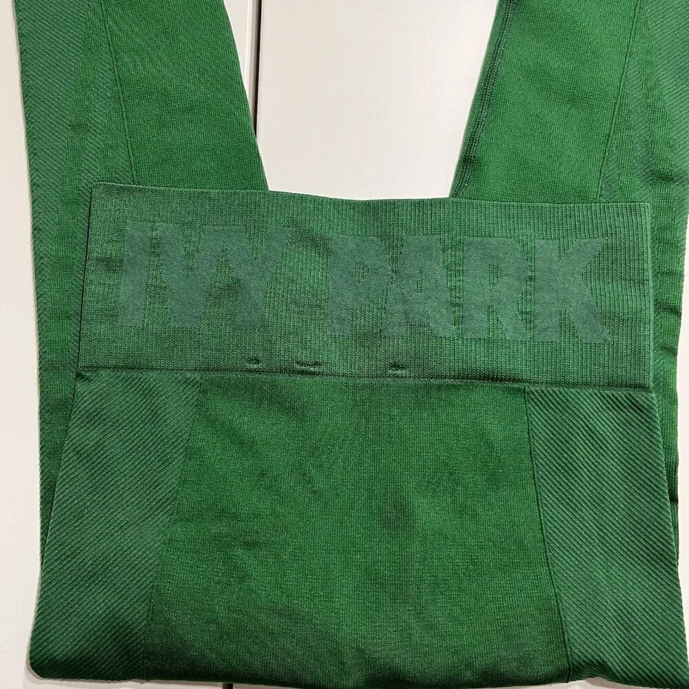 Adidas X Ivy Park Dark Green Knit Leggings Small - Picture 4 of 7